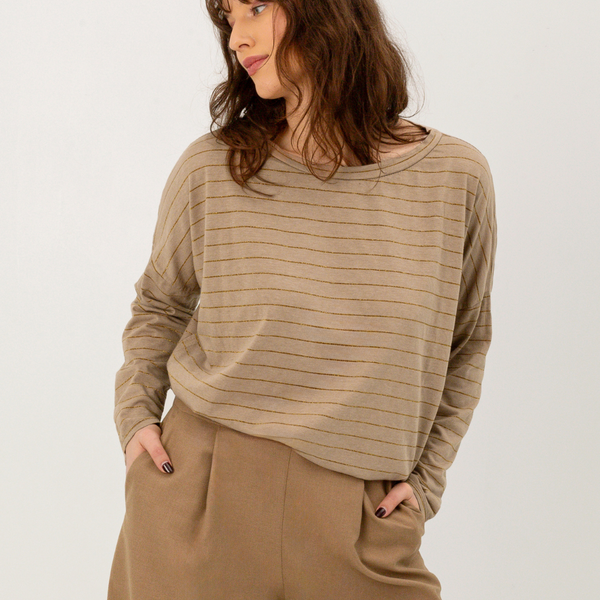 PALAIDINĖ  Long-sleeve / Lines Beige