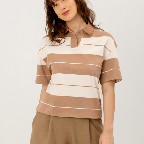 POLO MEDVILNĖS MARŠKINĖLIAI / Beige